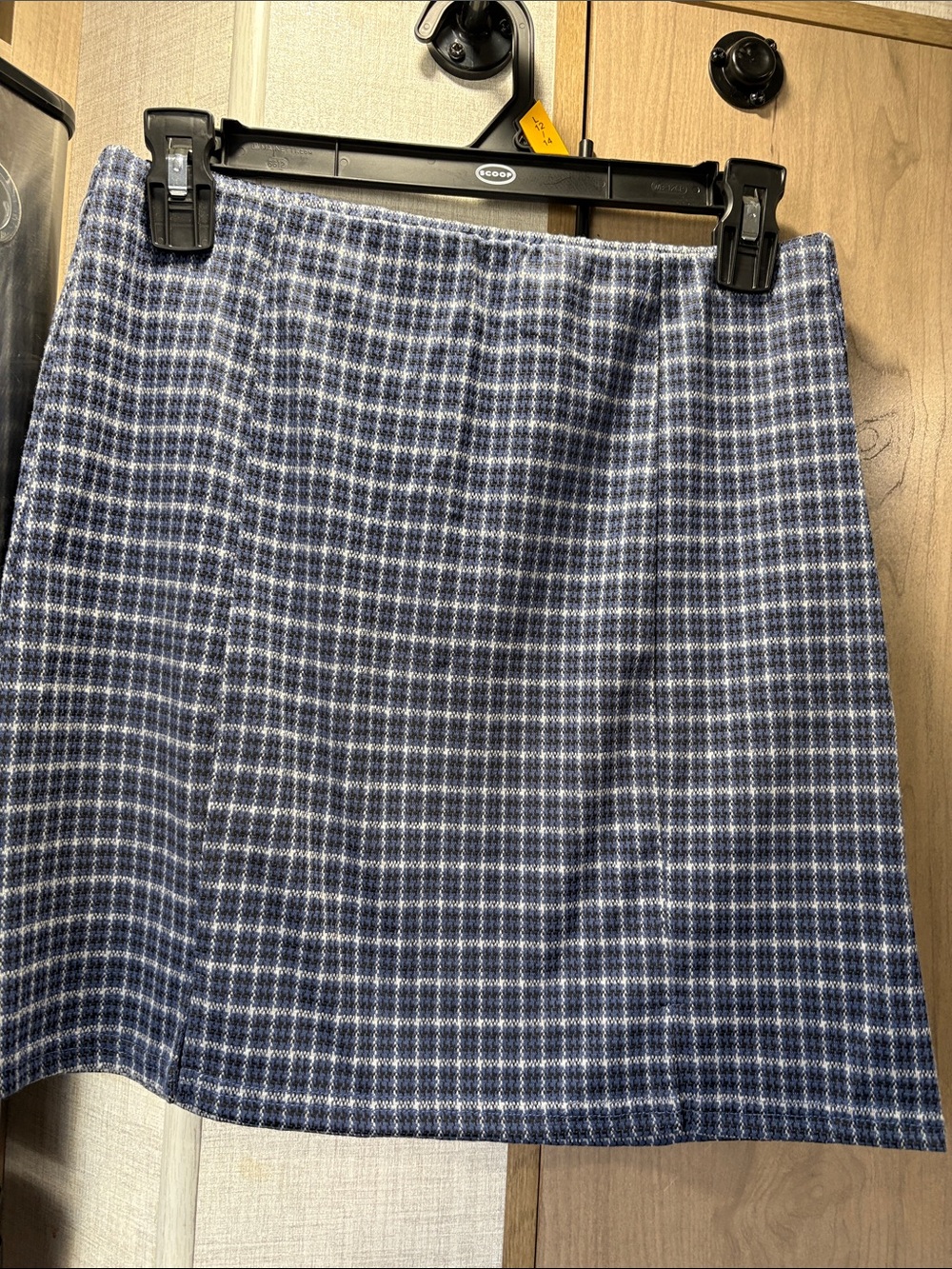 Plaid Mini Skirt in Navy and White